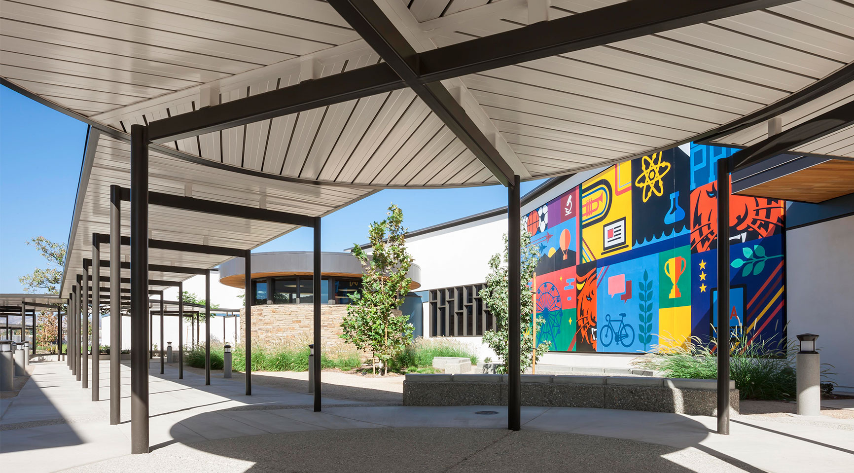 School Walkway Shade Structure